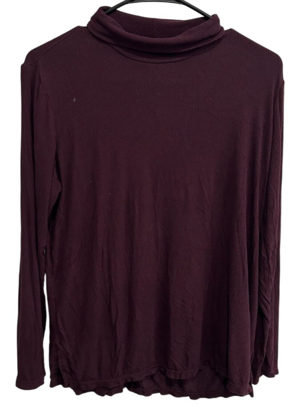 Jones New York Turtleneck Ribbed Pullover Sweater Top Burgundy Sz Large Layers